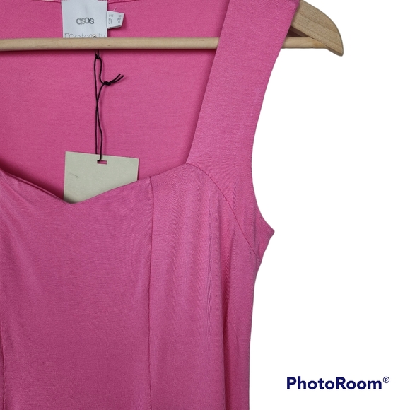 NWT Asos Maternity Pink Sweetheart Neckline Sleeveless Tank Top Shirt Sz 6 - Picture 2 of 5